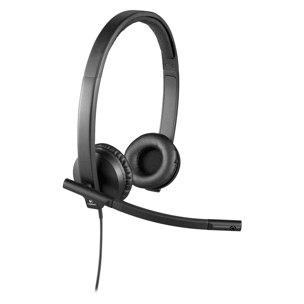 Наушники с микрофоном Logitech H570e черный 1.9м накладные USB оголовье (981-000575)