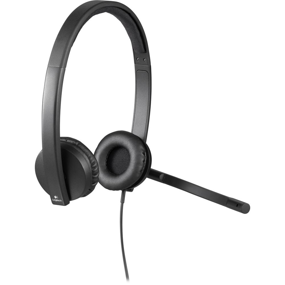 Наушники с микрофоном Logitech H570e черный 1.9м накладные USB оголовье (981-000575)