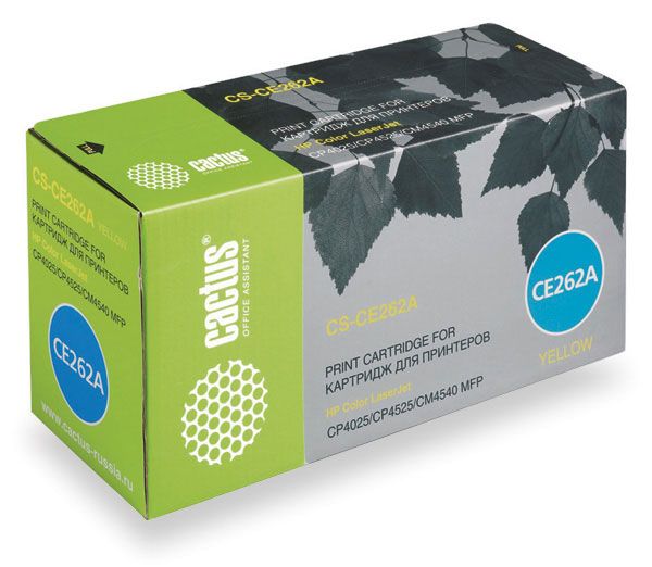 Картридж лазерный Cactus CS-CE262A CE262A желтый (11000стр.) для HP LJ CP4025/CP4525/CM4540 с чипом