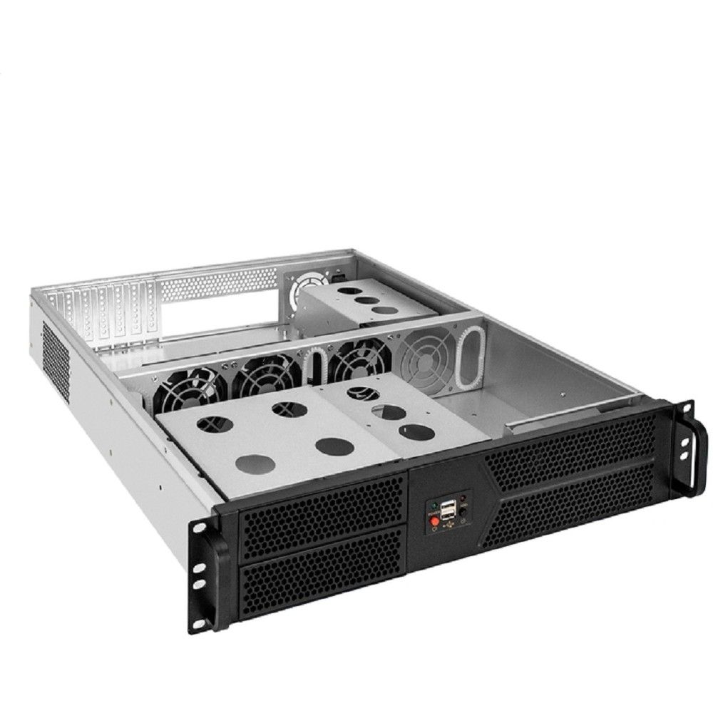 Exegate EX297732RUS Серверный корпус ExeGate Pro 2U550-04 <RM 19", высота 2U, глубина 550, без БП, 2*USB>