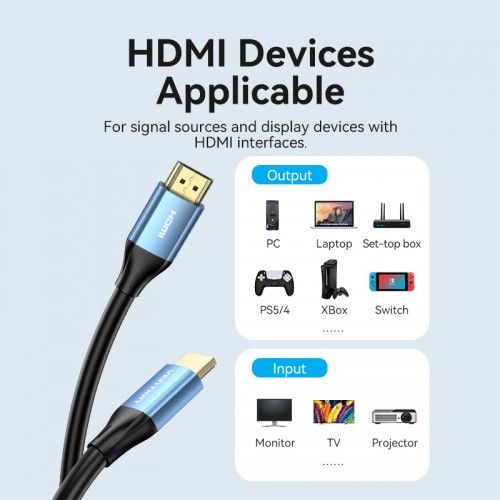 Кабель Vention HDMI High speed v2.0 with Ethernet 19M/19M - 8м