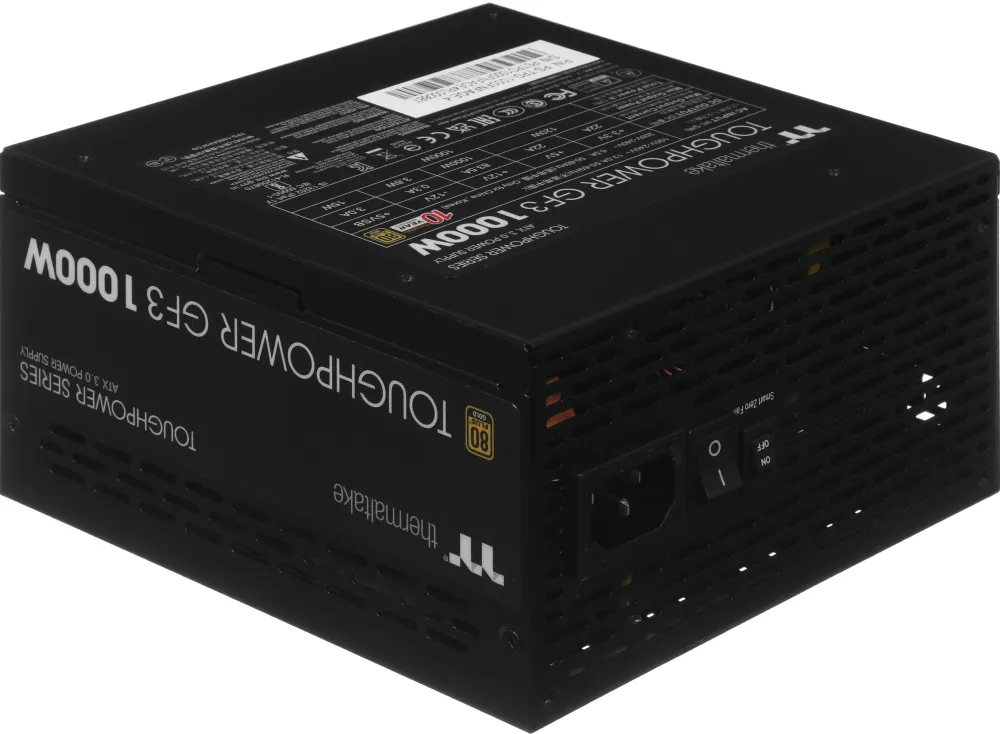 Блок питания Thermaltake ATX 1000W Toughpower GF3 80+ gold (24+4+4pin) APFC 140mm fan color LED 12xSATA Cab Manag RTL