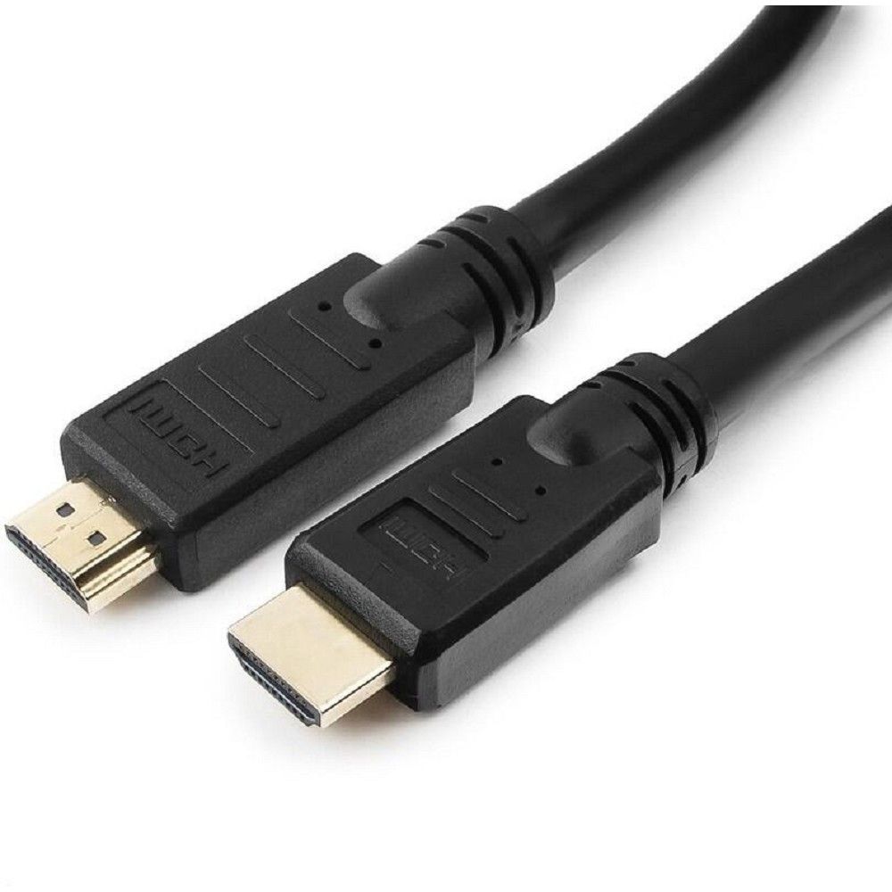 Кабель HDMI Cablexpert 19M/19M, v2.0, медь, позол.контакты, экран, усилитель, 30м, черный,  пакет [CC-HDMI4-30M ]