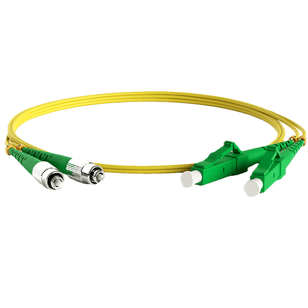 Кабельная сборка Hyperline FC-D2-9-FC/AR-LC/AR-H-2M-LSZH-YL Патч-корд волоконно-оптический (шнур) SM 9/125 (OS2), FC/APC-LC/APC, 2.0 мм, duplex, LSZH, 2м