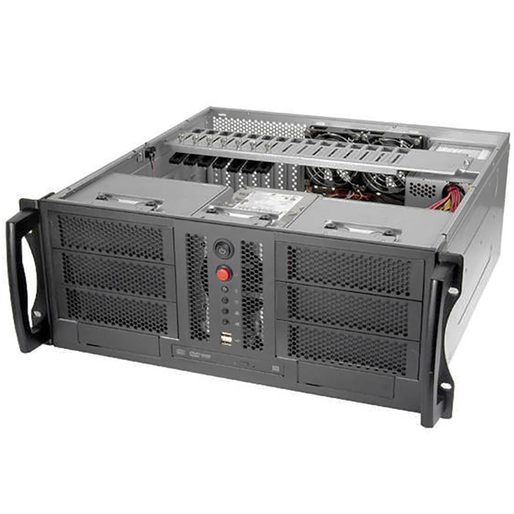 Корпус Chenbro RM41300H01*12184 4U MB 12"x13", 6x5.25"+2x3.5"+4x Internal 3.5"+Slim ODD, optional 120mm FAN, PSU Конвертируется в Pedestal