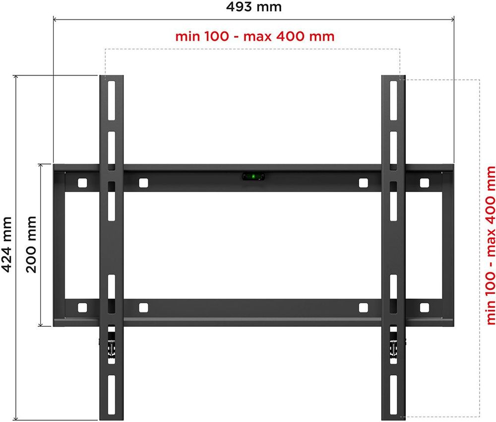 Кронштейн для телевизора Holder LCD-F4610 черный 32"-65" макс.60кг настенный фиксированный