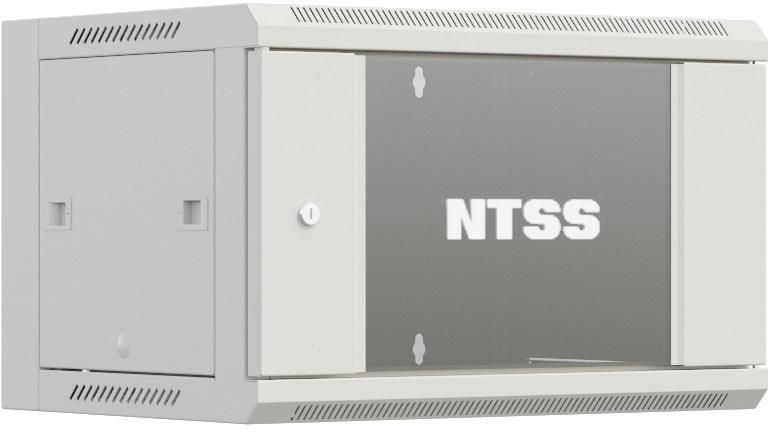 Шкаф коммутационный NTSS Премиум (NTSS-W9U6060GS-2) настенный 9U 600x600мм пер.дв.стекл 60кг серый 500мм 22кг 220град. 500мм IP20 сталь