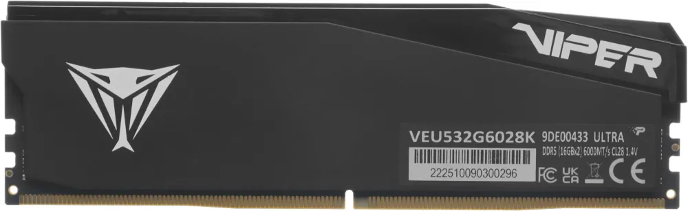 Память DDR5 2x16GB 6000MHz Patriot VEU532G6028K Viper Elite 5 Ultra RTL Gaming PC5-48000 CL28 DIMM 288-pin 1.4В kit single rank с радиатором Ret