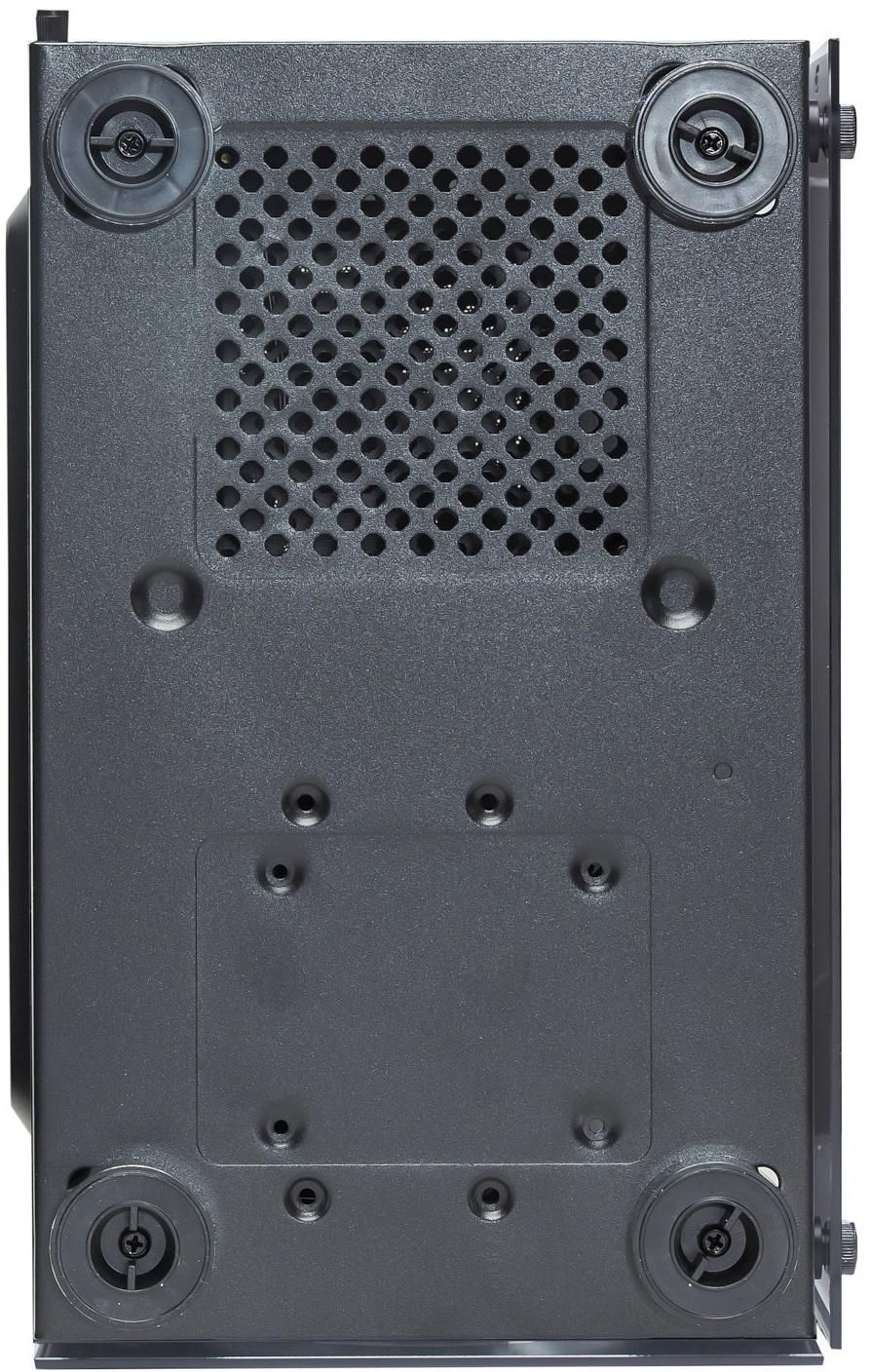 ExegateEX294382RUS Корпус Minitower ExeGate Mistery X2 (mATX, без БП, 2*USB+1*USB3.0, аудио, черный, 4 вент. 12см с RGB подсветкой, боковая панель - закаленное стекло)