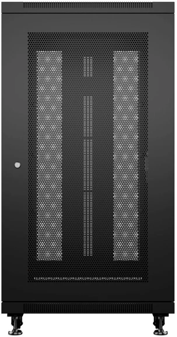 Cabeus ND-05C-42U60/100-BK Шкаф монтажный телекоммуникационный 19" напольный для распределительного и серверного оборудования 42U 600x1000x2055mm (ШхГхВ) передняя и задняя перфорированные двери, ручка