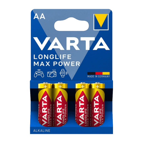 Батарейка AA/ Батарейка Varta LONGLIFE MAX POWER (MAX TECH) LR6 AA BL4 Alkaline 1.5V (4706) (4/80/400) (4 шт.)