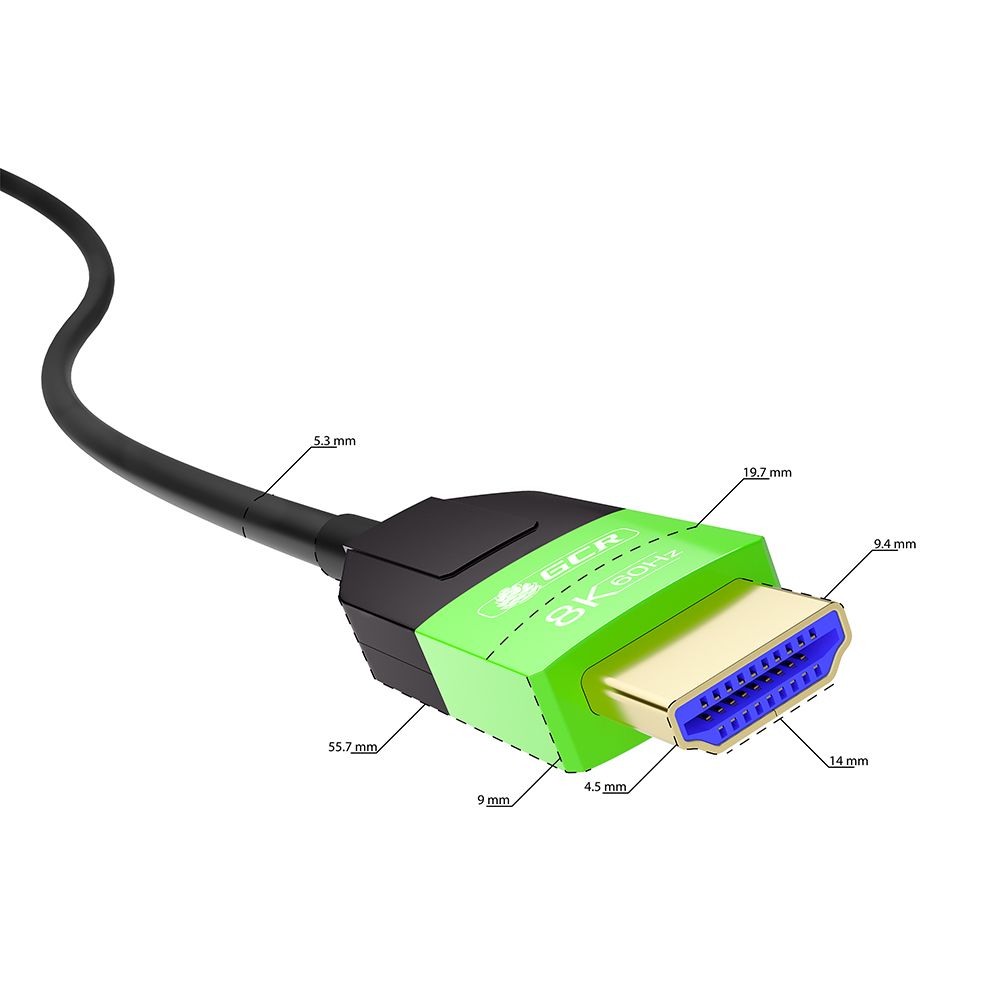 GCR PRO Кабель 35.0m оптический HDMI 2.1 8K 60Hz, 4K 144Hz, высокоскоростной 48.0 Гбит/с, черный
