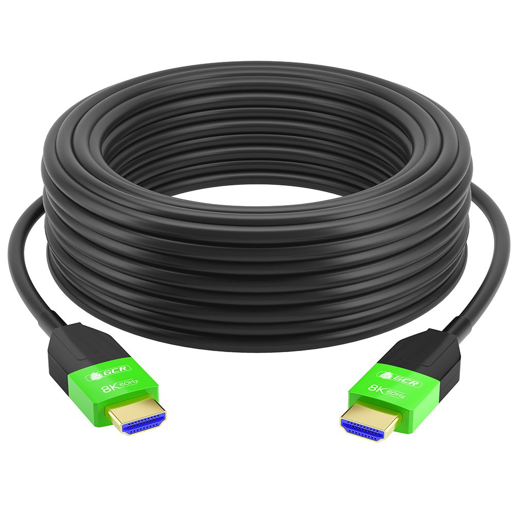 GCR PRO Кабель 35.0m оптический HDMI 2.1 8K 60Hz, 4K 144Hz, высокоскоростной 48.0 Гбит/с, черный