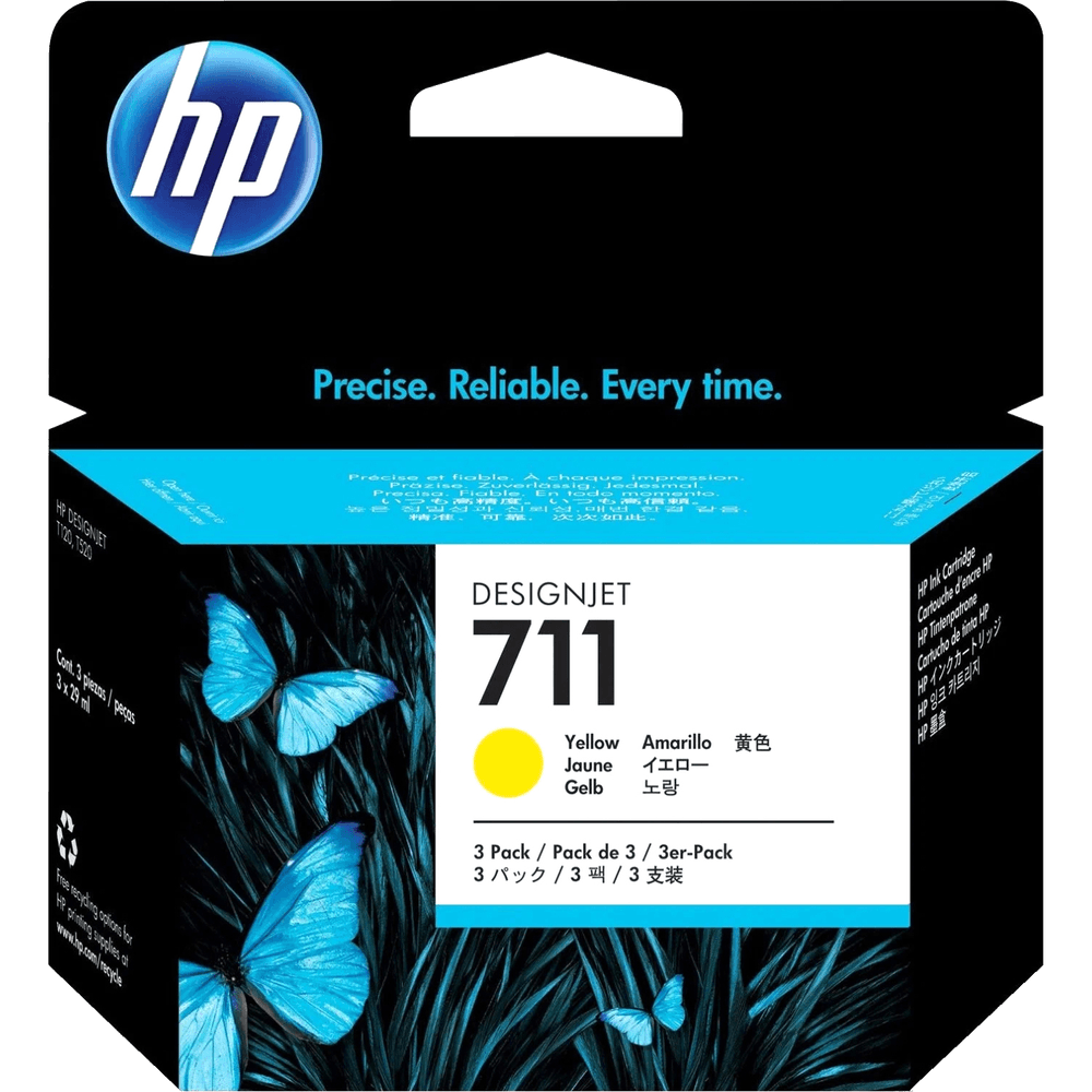 Картридж струйный HP 711 CZ136A желтый тройная упак. (29мл) для HP DJ T120/T520