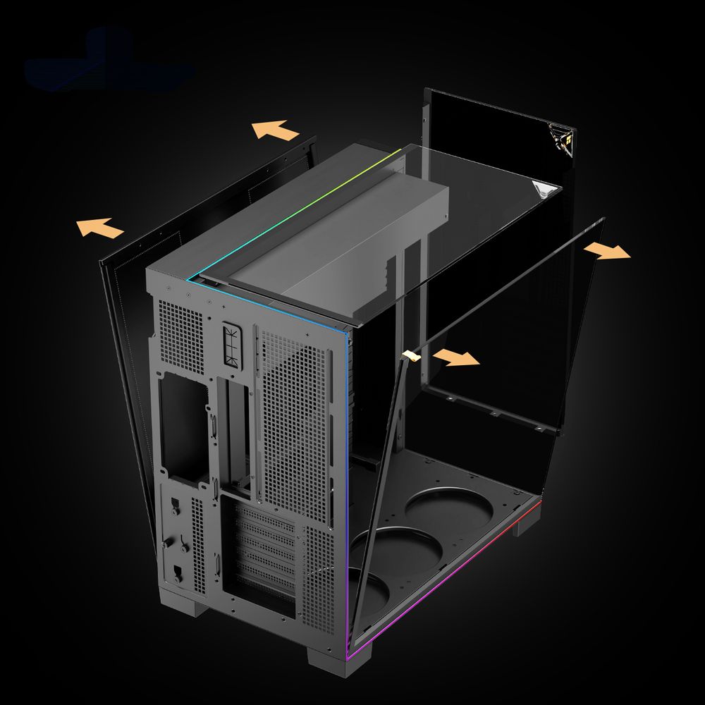 Корпус без блока питания/ Case Thermalright A70 Vision, Midi-Tower, TG, LCD, ARGB, no fans, 2xUSB-A 3.0, 1xUSB Type-C, ATX, mATX, mITX Black