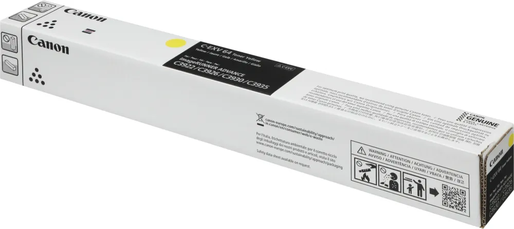 Картридж лазерный Canon C-EXV64Y 5756C002 желтый (25500стр.) для Canon iR ADV C3922i/С3926i/С3930i/C3835