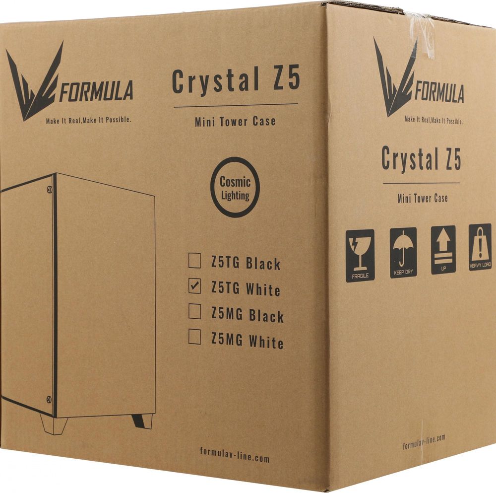 Корпус Formula Crystal Z5 TG черный без БП mATX 1x120mm 2xUSB2.0 1xUSB3.0 audio bott PSU