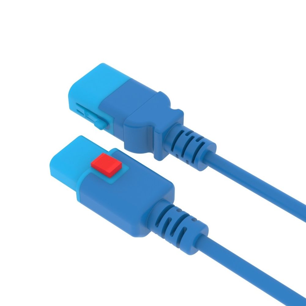 Кабель питания Filum FL-PC-C13F/C14F-C1-3.0-BL 3x1.0 С13 - C14 с фиксацией, 220/250В, 10А, синий, 3м (1111326)