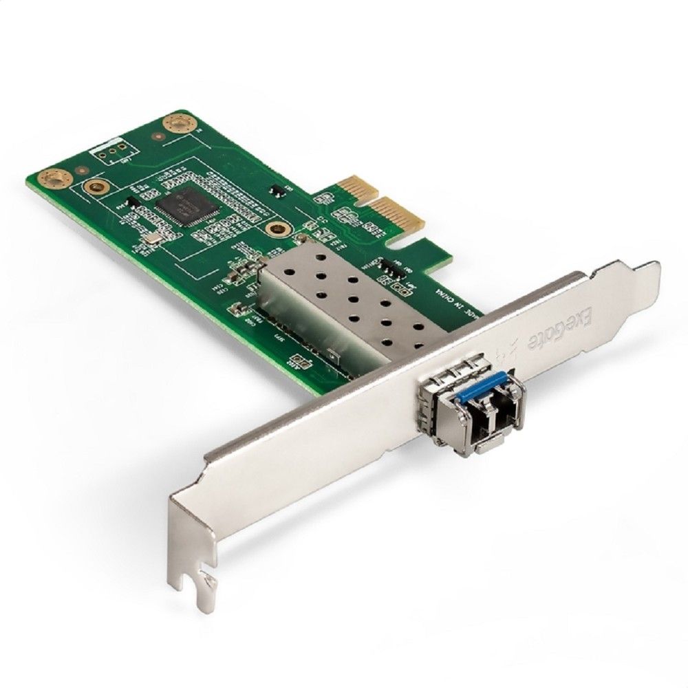 Exegate EX298936RUS Комплект: Сетевой адаптер SFP ExeGate EXE-i210-F1 + Трансивер Single-Mode до 20км EXT-1G-SM1310-LC2-20KM (EX296228RUS: PCI-E x1 v2.0, порты 1x SFP (10/100/1000Mb/s), Gigabit Server