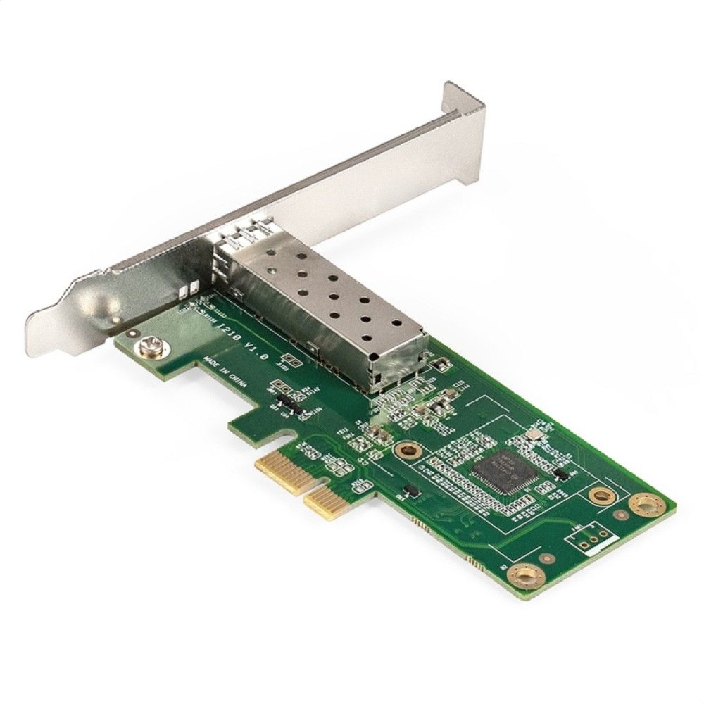 Exegate EX298936RUS Комплект: Сетевой адаптер SFP ExeGate EXE-i210-F1 + Трансивер Single-Mode до 20км EXT-1G-SM1310-LC2-20KM (EX296228RUS: PCI-E x1 v2.0, порты 1x SFP (10/100/1000Mb/s), Gigabit Server