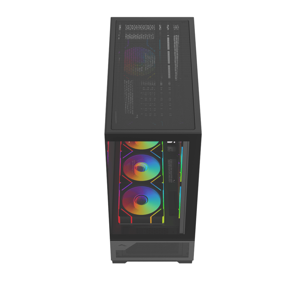 Корпус ПК без блока питания/ Case SAMA V43 Black, Midi-Tower, TG, 6x120mm ARGB, 2xUSB 3.0 + 1xUSB 3.2 Type-C, ATX, mATX, mITX Black