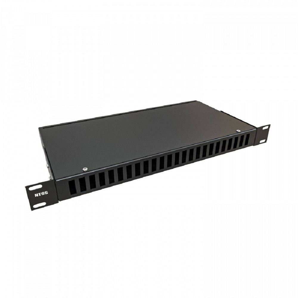 NTSS Кросс NTSS оптический 19'' укомплектованный 1U, 24 порта SC/UPC duplex, 9/125 мкм (сплошная панель, сплайс-кассета 2шт, пигтейлы, КДЗС, адаптеры) черный RAL 9005 NTSS-RFOB-1U-24-2SC/U-9-SP1.5G0AY