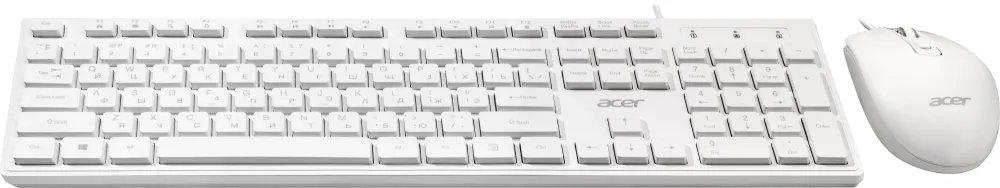 Клавиатура + мышь Acer OCC504 клав:белый мышь:белый USB Multimedia (ZL.ACC11.00N)
