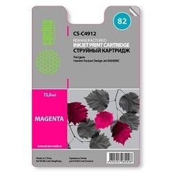 Картридж струйный Cactus CS-C4912 №82 пурпурный (72мл) для HP DJ 500/800C с чипом