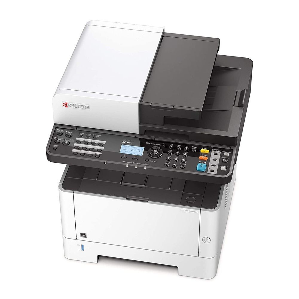 Kyocera Ecosys M2135DN A4, МФУ, лазерное, черно-белое, 35стр/мин, 1200dpi, 800МГц, 512Мб, 250+100, USB/Ethernet, (1102S03NL0)(040263)