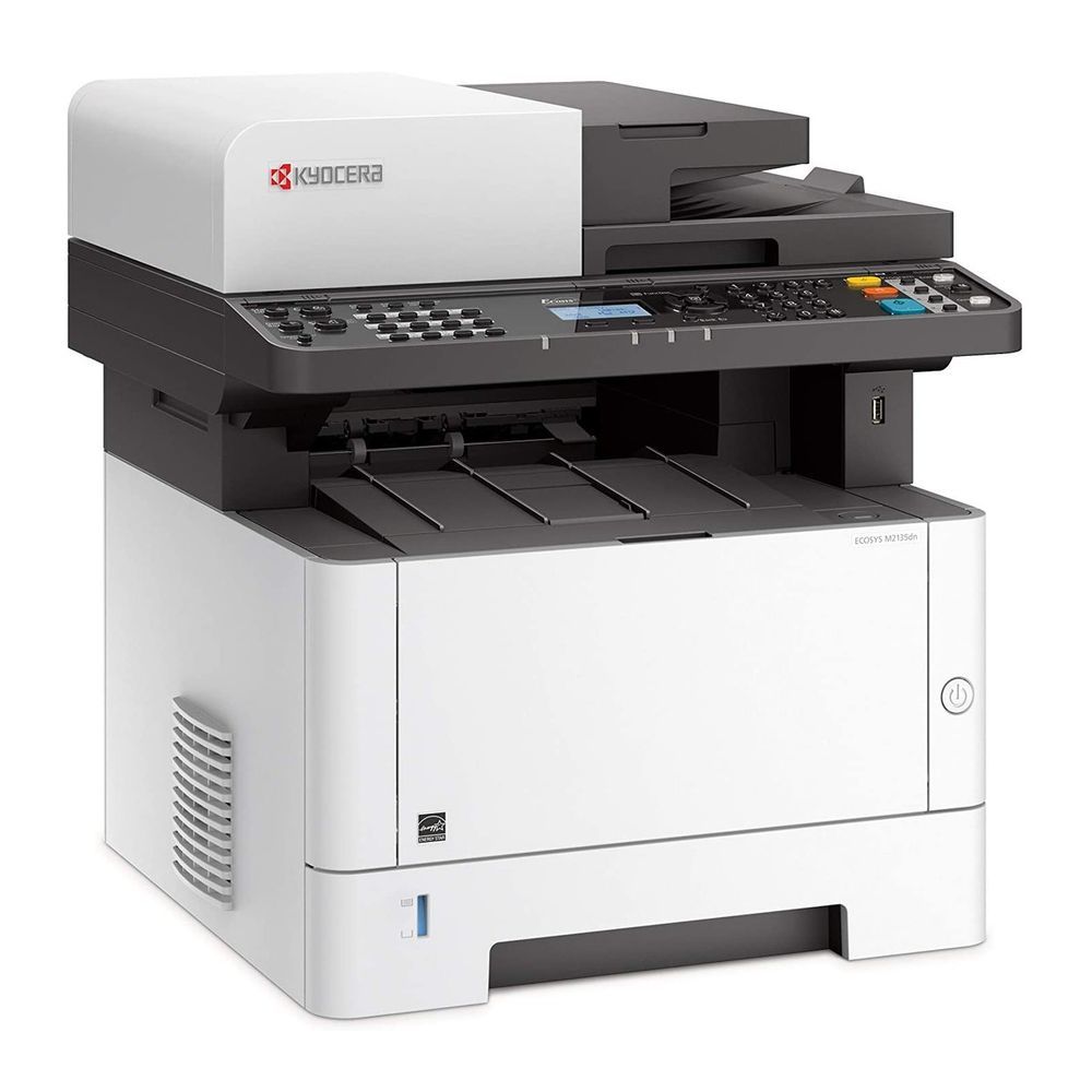 Kyocera Ecosys M2135DN A4, МФУ, лазерное, черно-белое, 35стр/мин, 1200dpi, 800МГц, 512Мб, 250+100, USB/Ethernet, (1102S03NL0)(040263)