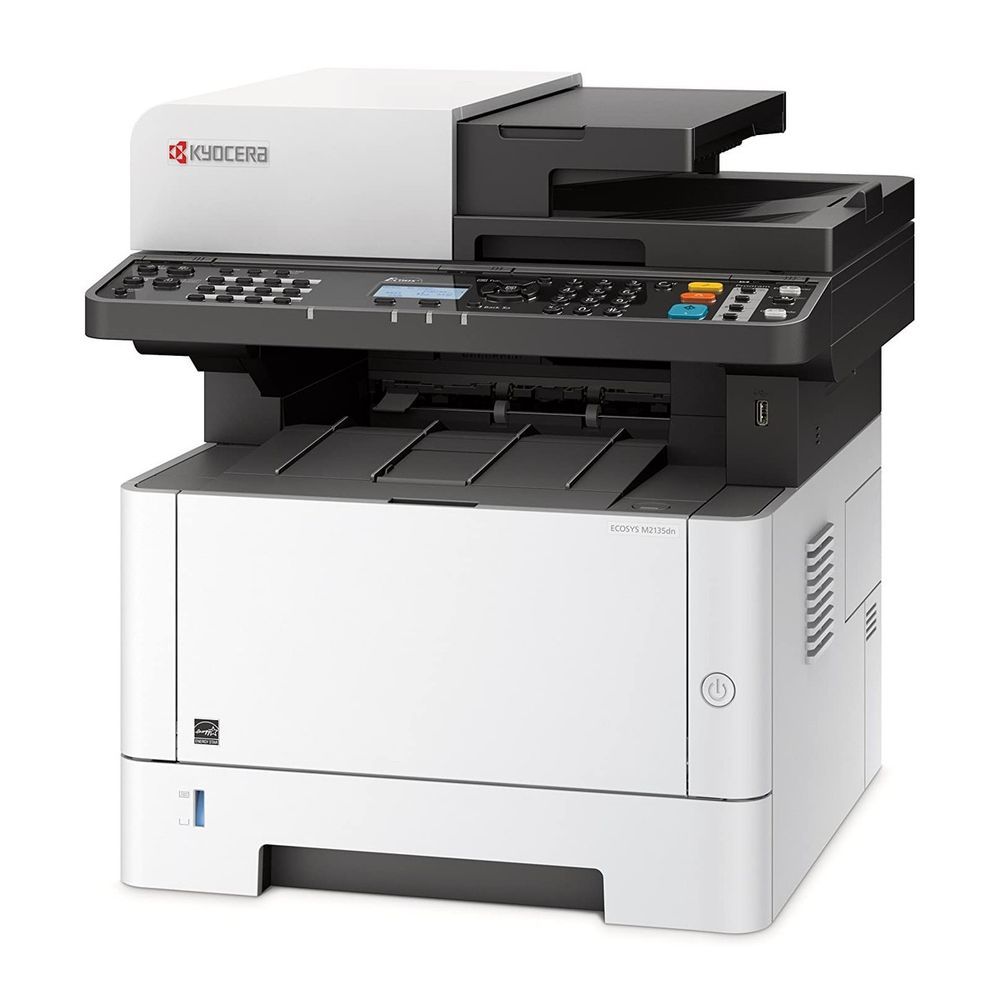 Kyocera Ecosys M2135DN A4, МФУ, лазерное, черно-белое, 35стр/мин, 1200dpi, 800МГц, 512Мб, 250+100, USB/Ethernet, (1102S03NL0)(040263)