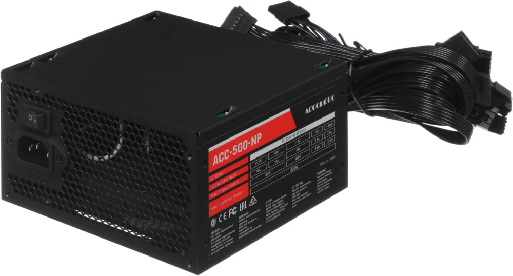 Блок питания Accord ATX 500W ACC-500W-NP (20+4pin) 120mm fan 4xSATA