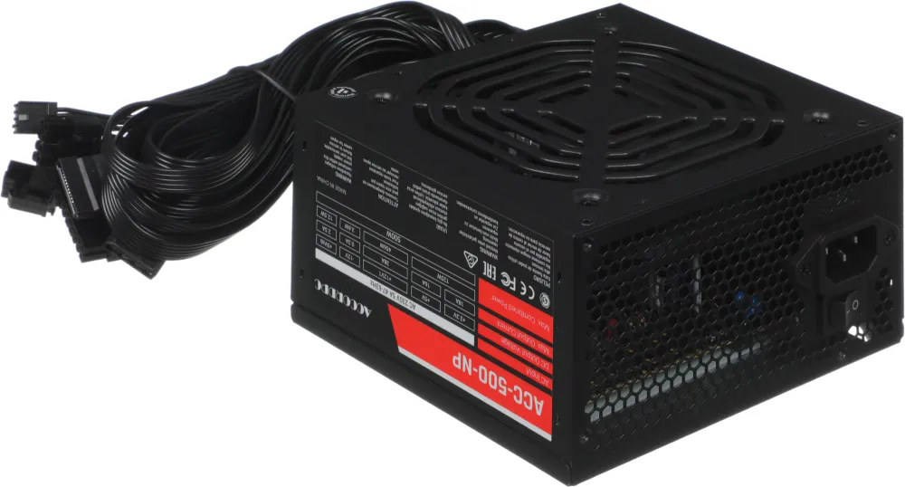 Блок питания Accord ATX 500W ACC-500W-NP (20+4pin) 120mm fan 4xSATA