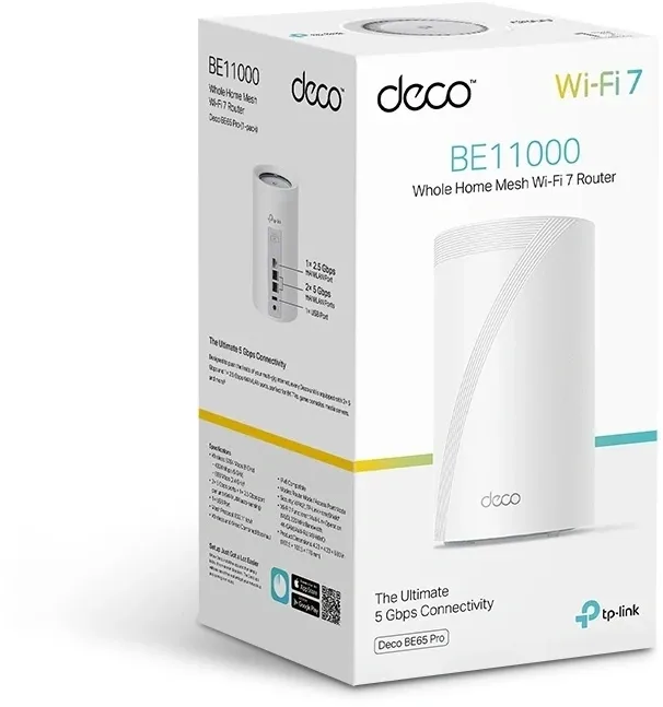 Бесшовный Mesh роутер TP-Link Deco BE65 Pro (DECO BE65 PRO(3-PACK)) BE9300 100/1000/2500/5000BASE-T белый (упак.:3шт)