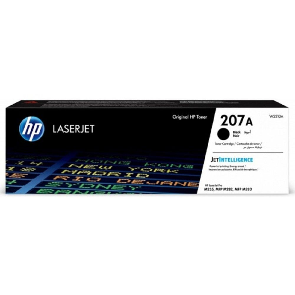 Картридж лазерный HP 207A W2210A черный бар.в компл. (1350стр.) для HP M255/MFP M282/M283