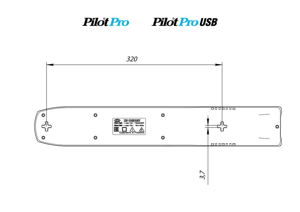Сетевой фильтр Pilot Pro GP 6 розеток (5 евро + 1Gadget Parking) 7 м, автомат защиты/ Surge protector Pilot PRO GP 6 outlets (5 euro + 1 without ground) 10A / 2.2kVt, 7m, automatic circuit-breaker