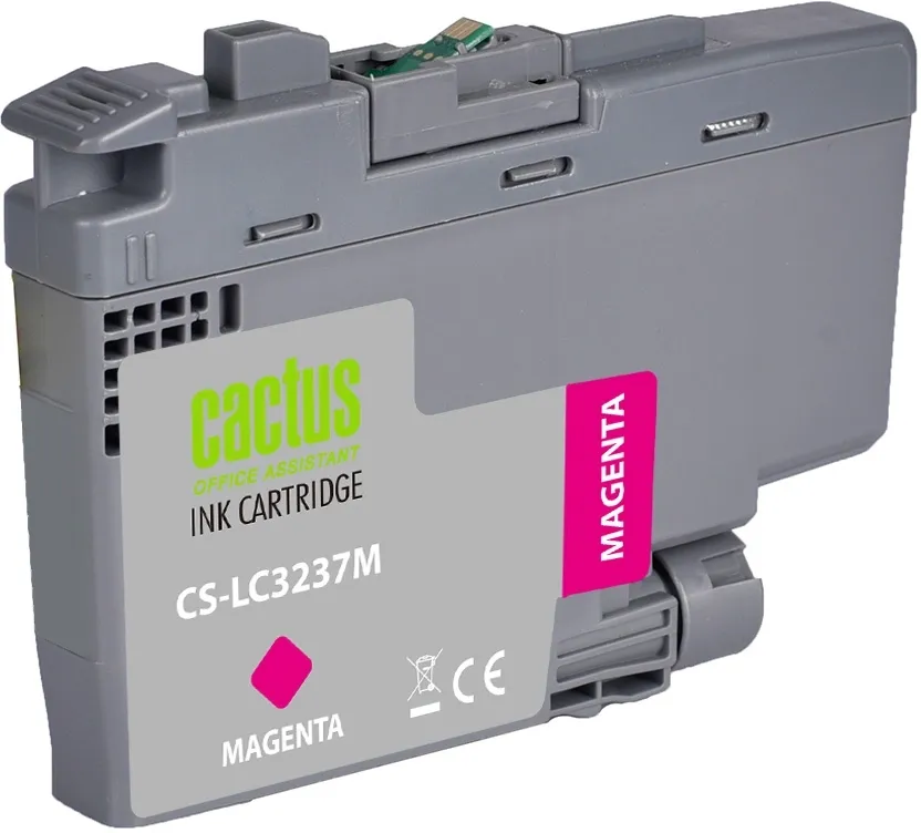 Картридж струйный Cactus CS-LC3237M пурпурный (18.4мл) для Brother HL-J6000DW/J6100DW с чипом