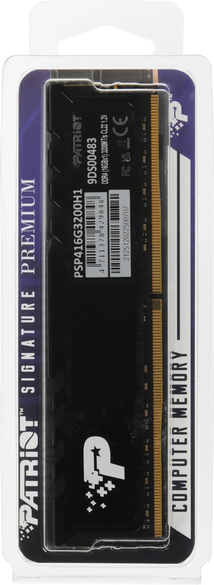 Память DDR4 16GB 3200MHz Patriot PSP416G3200H1 Signature Premium RTL PC4-25600 CL22 DIMM 288-pin 1.2В dual rank с радиатором Ret