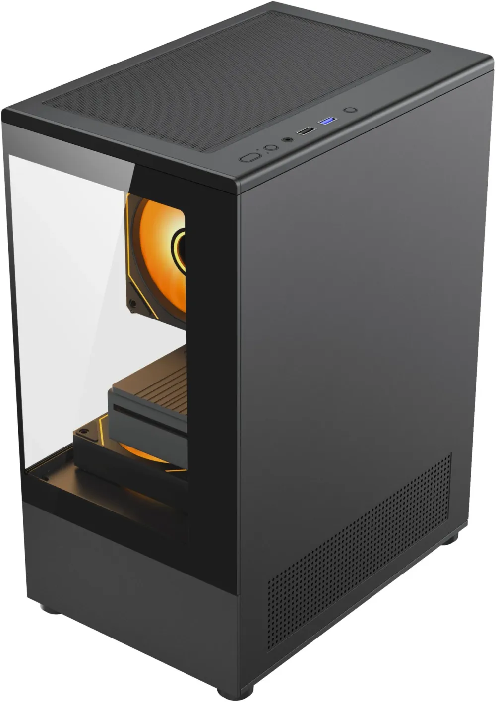 Корпус Accord ACC-UE2B TG OFFICE PRO черный без БП mATX 2xUSB2.0 1xUSB3.0 1xUSB3.1 audio