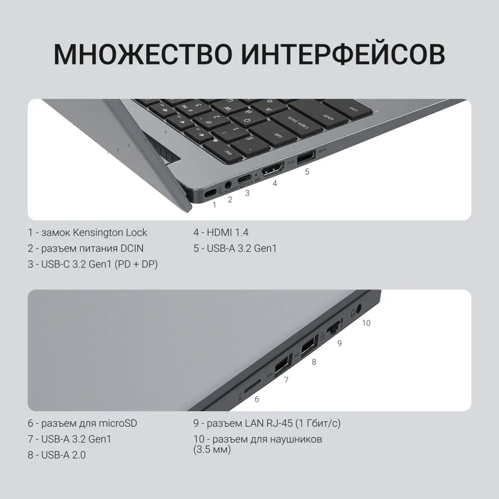Ноутбук Digma Nova Ryzen 5 3500U 16Gb SSD512Gb AMD Radeon Vega 8 15.6" IPS FHD (1920x1080) Windows 11 Pro grey WiFi BT Cam 6000mAh (DN15R5-ADXW11)