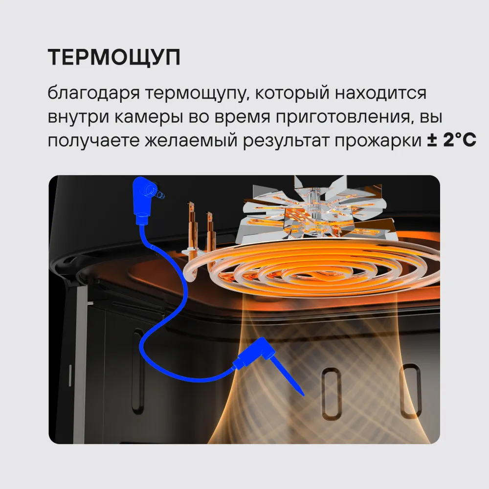 Аэрогриль Rondell RDE-AF888 1700Вт бургунди/черный