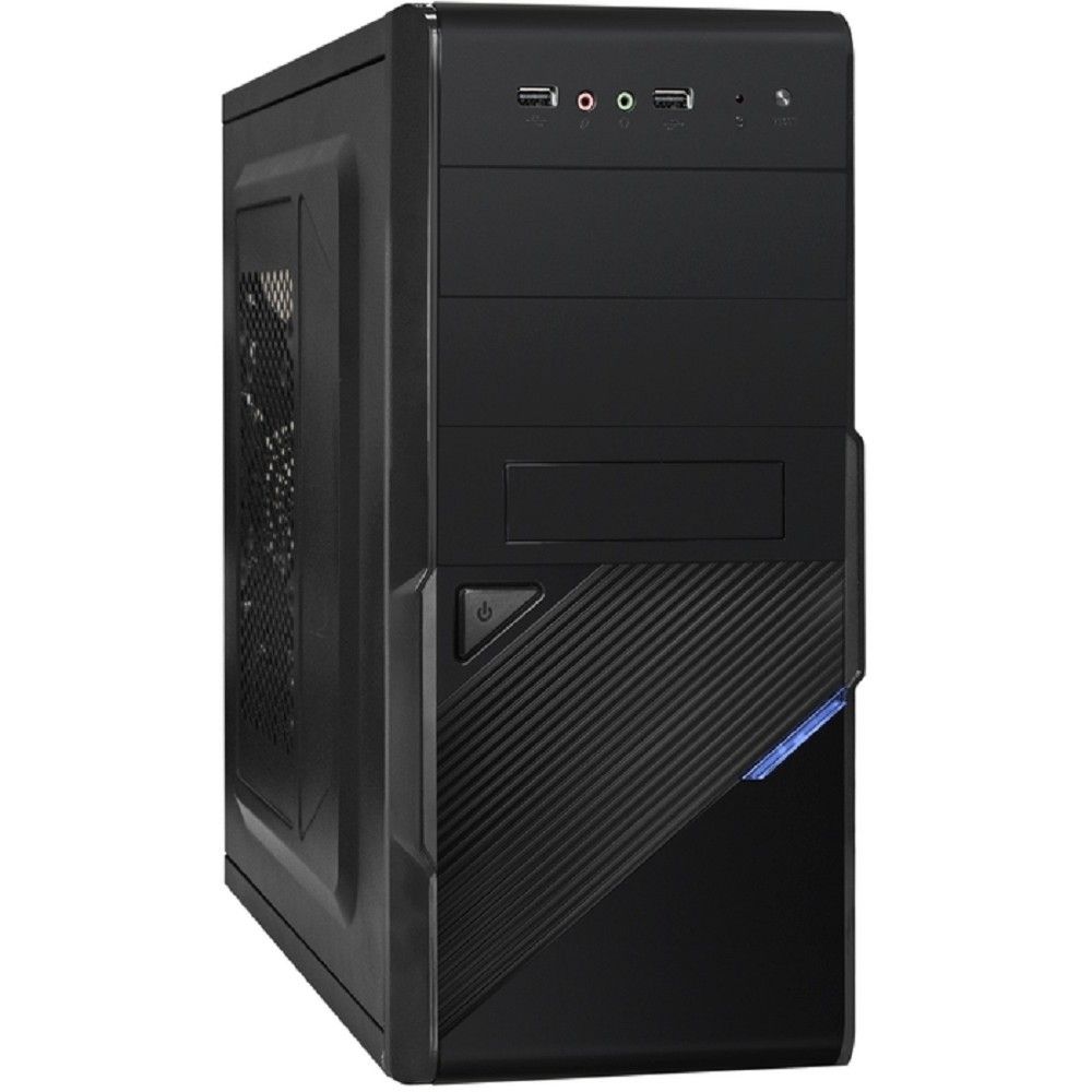 Exegate EX299278RUS Корпус Minitower ExeGate BA-201-UNS450 (mATX, БП UNS450 с вент. 12см, 2*USB, аудио, черный)