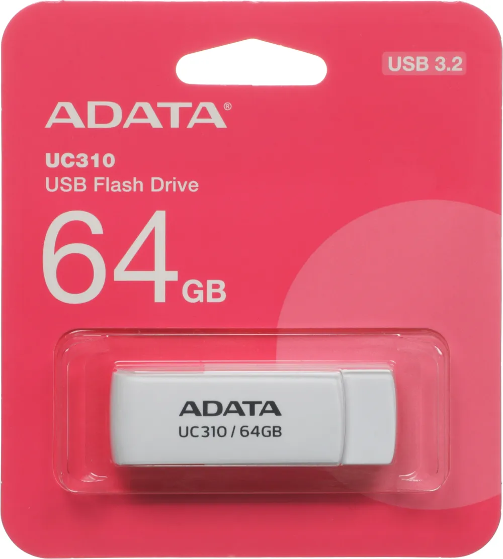 Флеш Диск A-Data 64GB UC310 UC310-64G-RWH USB3.2 белый
