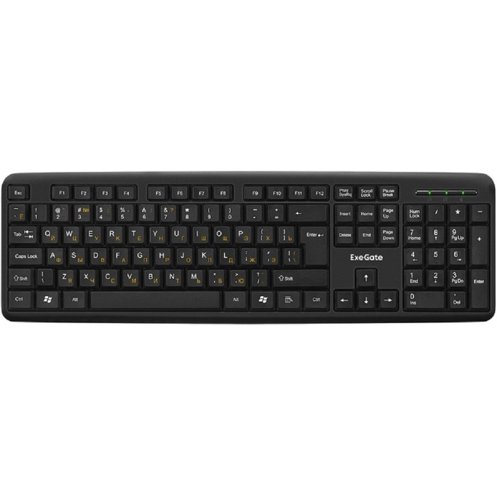 Exegate EX287138RUS Клавиатура ExeGate LY-405 (USB, 105кл., Enter большой, шнур 1,5м, черная, Color box)