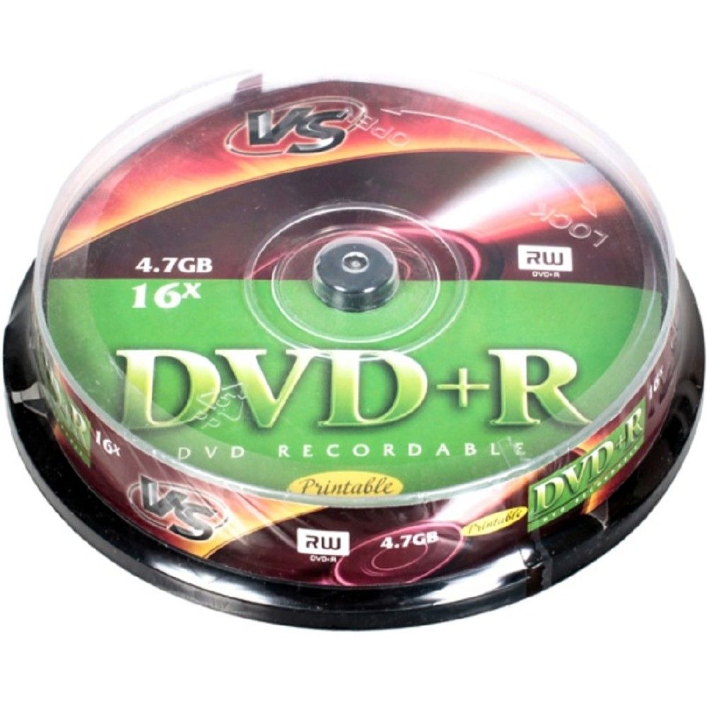 Диски VS DVD+R 4,7 GB 16x CB/10 Ink Print (620557)