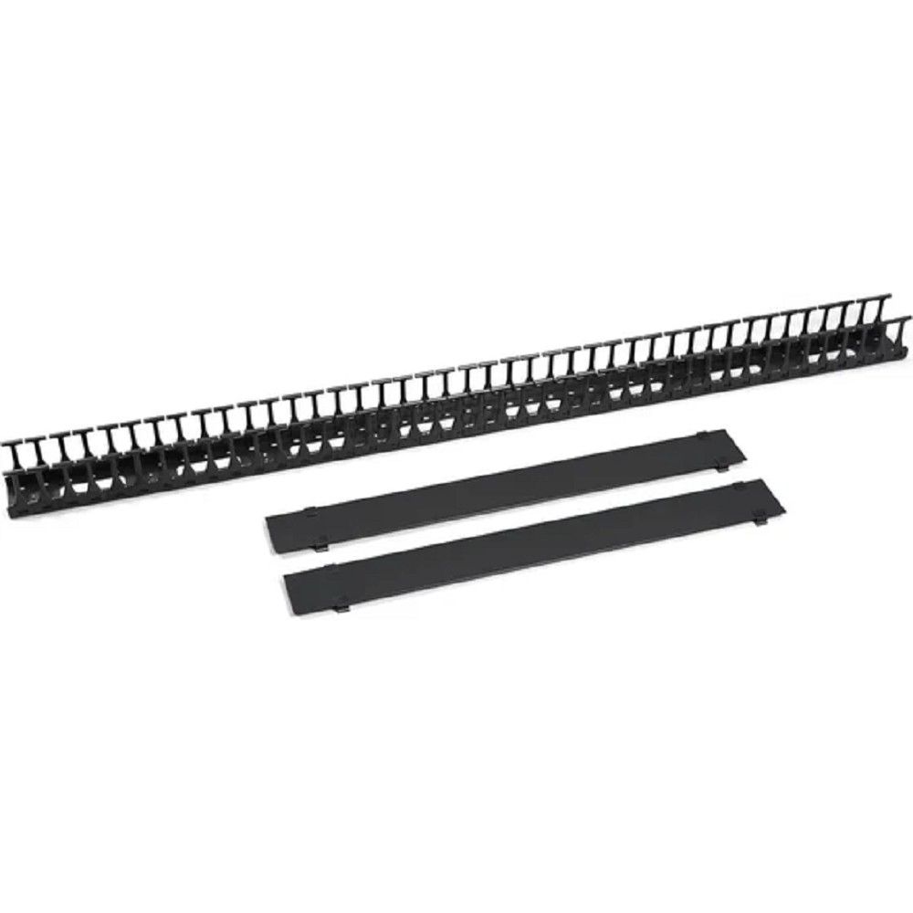 Cabeus VCM-PL-42U-BK Вертикальный кабельный органайзер-гребенка в шкаф 42U, пластиковый, цвет черный (RAL 9004)