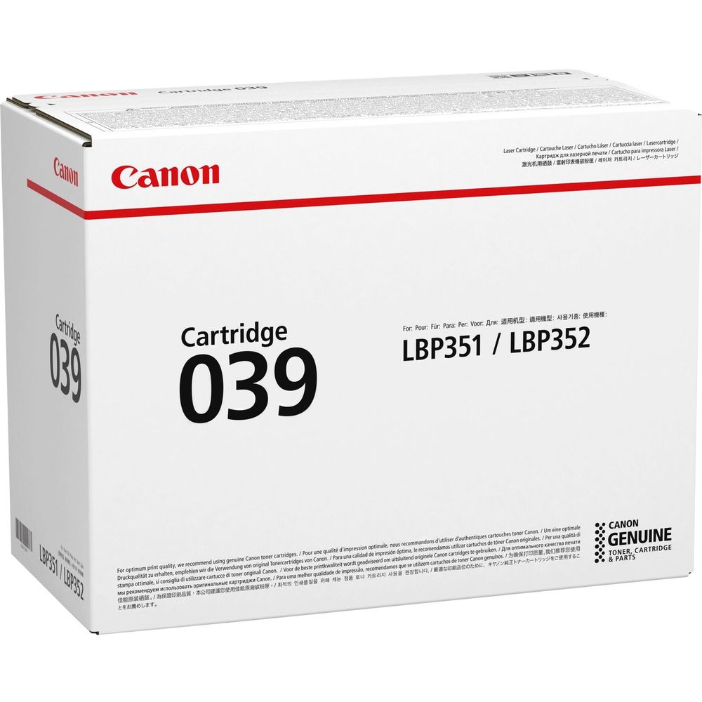 Canon Cartridge 039BK 0287C001 Тонер-картридж черный для i-SENSYS LBP351x/352x. Чёрный. 11 000 страниц.