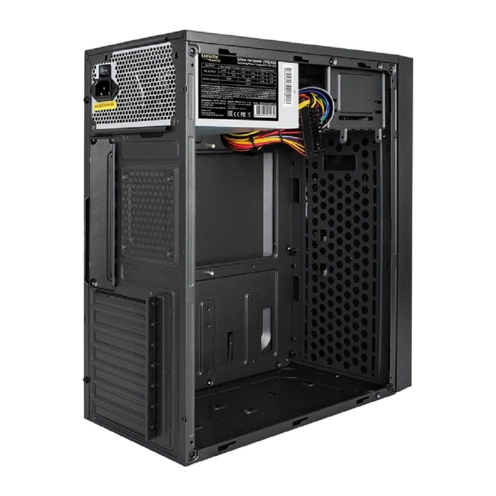 Exegate EX299327RUS Корпус Miditower ExeGate AA-442U2-UNS450 (ATX, БП UNS450 с вент. 12см, 1*USB+2*USB3.0, аудио, черный)