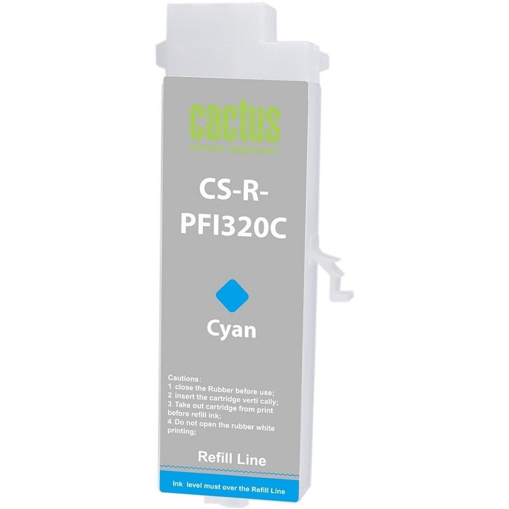 Картридж перезаправляемый струйный Cactus CS-R-PFI320C PFI-320C голубой (260мл) для Canon imagePrograf TM-200/200MFP/205/300/300MFP/305/250/255/350/355 без чипа