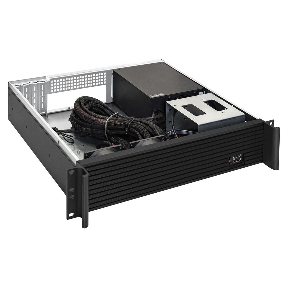 Exegate EX293318RUS Серверный корпус ExeGate Pro 2U350-03 <RM 19", высота 2U, глубина 350, БП 1100ADS, USB>
